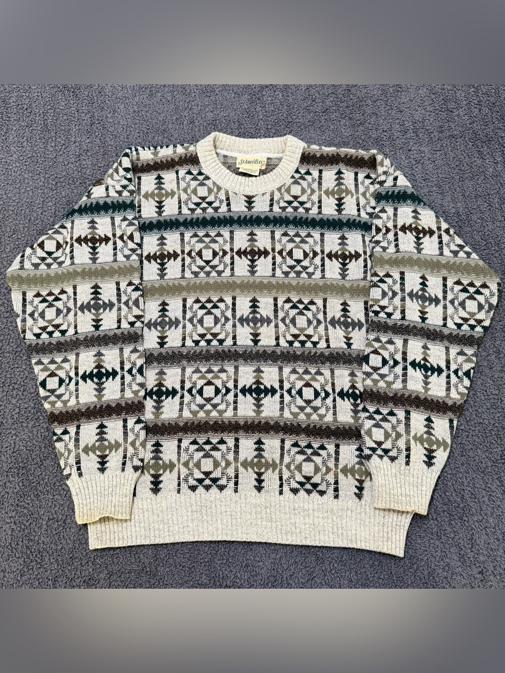 🔥 Vintage St. Johns Bay Aztec Southwestern Pattern Knit Sweater Mens Medium